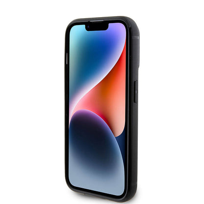 iPhone 15 Pro Kılıf Karl Lagerfeld Taşlı Metal Logo Orjinal Lisanslı Kılıf