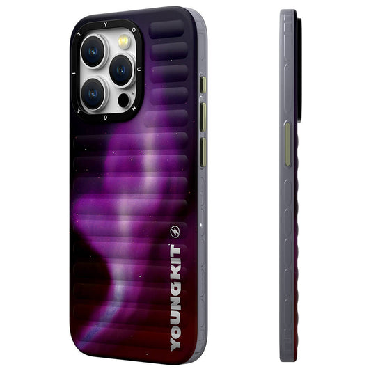 iPhone 15 Pro Kılıf Kuzey Işıkları Desenli Youngkit Aurora Serisi Kılıf