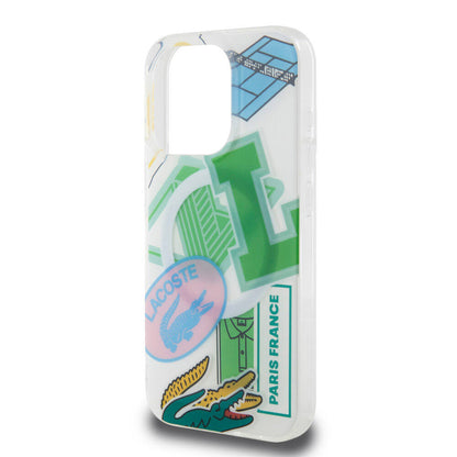 iPhone 15 Pro Kılıf Lacoste Orjinal Lisanslı M-safe Şarj Özellikli Çift Katmanlı Yamalar Desenli Kılıf