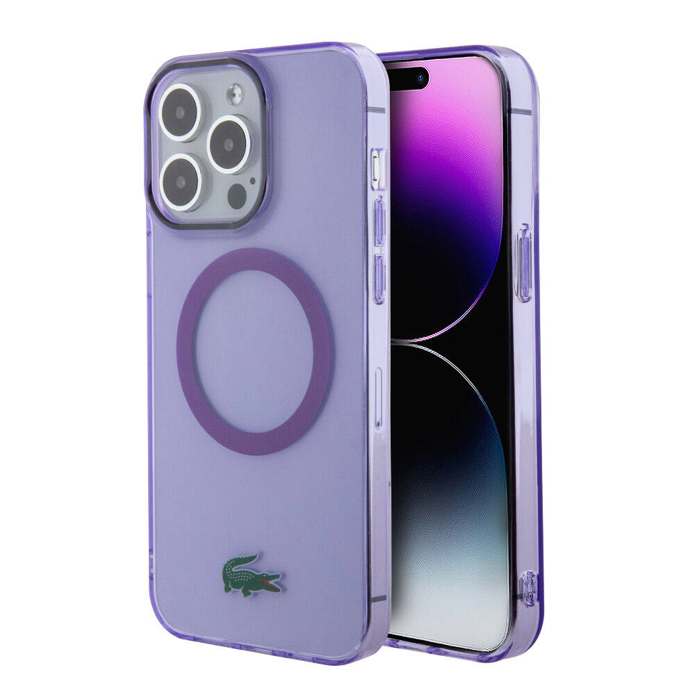 iPhone 15 Pro Kılıf Lacoste Orjinal Lisanslı M-safe Şarj Özellikli İkonik Timsah Logolu Hard Parme Kılıf