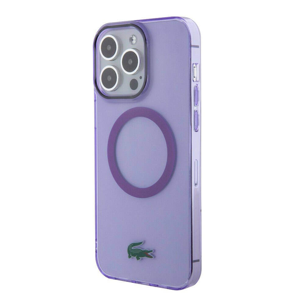 iPhone 15 Pro Kılıf Lacoste Orjinal Lisanslı M-safe Şarj Özellikli İkonik Timsah Logolu Hard Parme Kılıf