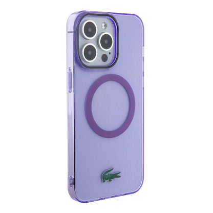 iPhone 15 Pro Kılıf Lacoste Orjinal Lisanslı M-safe Şarj Özellikli İkonik Timsah Logolu Hard Parme Kılıf