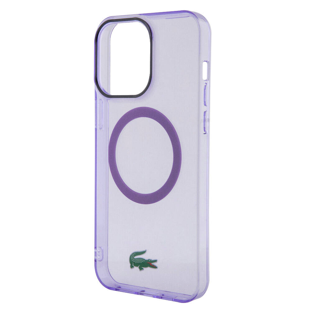 iPhone 15 Pro Kılıf Lacoste Orjinal Lisanslı M-safe Şarj Özellikli İkonik Timsah Logolu Hard Parme Kılıf