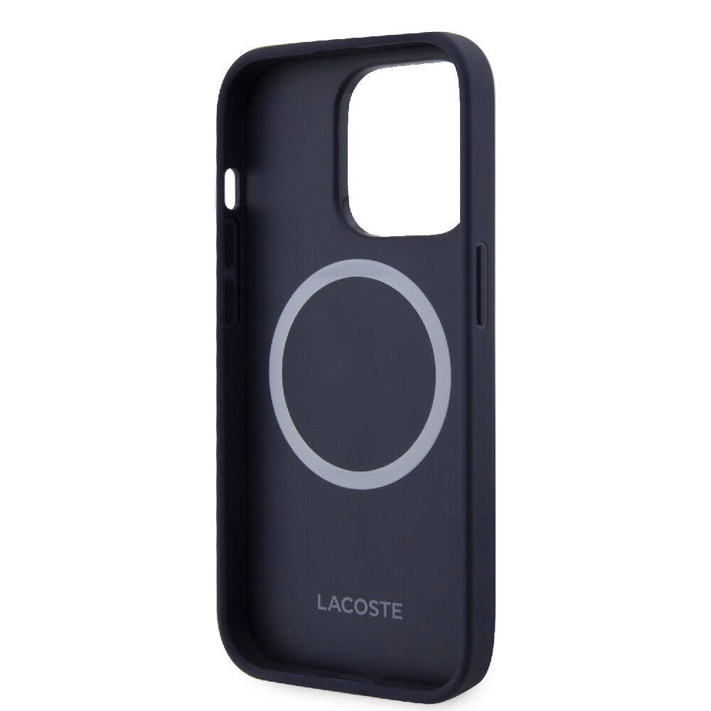 iPhone 15 Pro Kılıf Lacoste Orjinal Lisanslı M-safe Şarj Özellikli PU Deri Görünümlü Karışık Monogram Desenli Kılıf