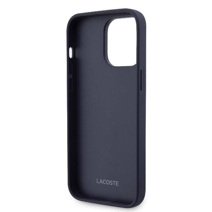 iPhone 15 Pro Kılıf Lacoste Orjinal Lisanslı M-safe Şarj Özellikli PU Deri Görünümlü Kartlıklı Karışık Monogram Desenli Kılıf