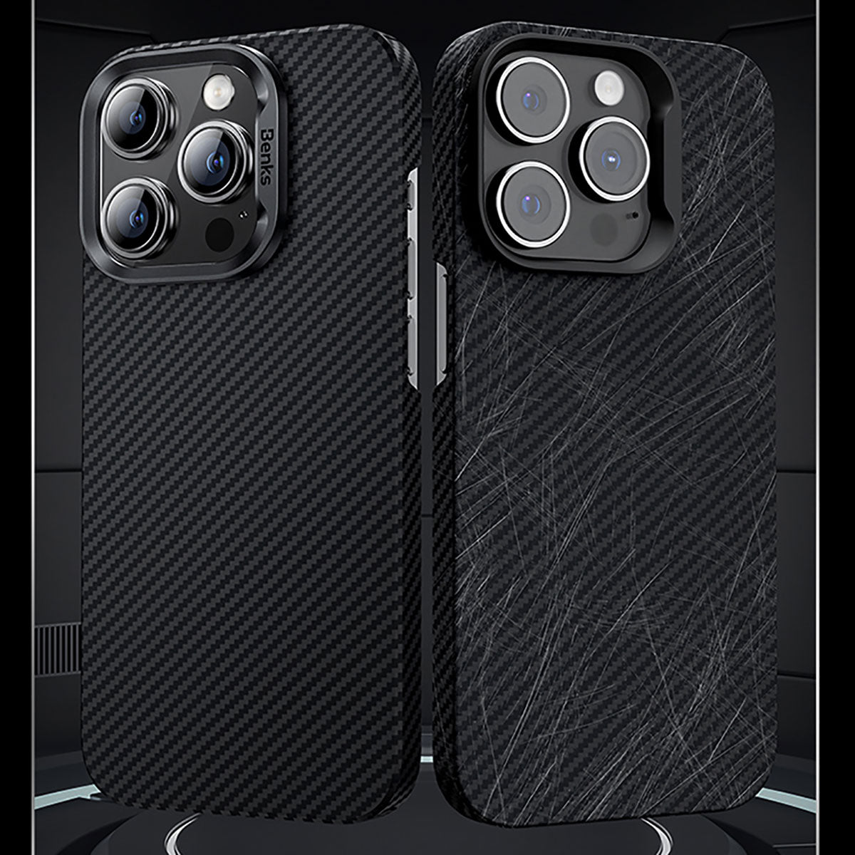 iPhone 15 Pro Kılıf M-safe Özellikli Karbon Fiber Benks Essential ArmorAir 600D Kevlar Kılıf