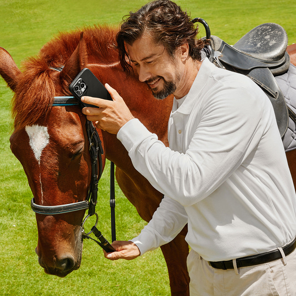 iPhone 15 Pro Kılıf M-safe Şarj Özellikli 1500D Aramid Fiber Pitaka Military-Grade Classic Serisi Black-Grey Twill Kılıf