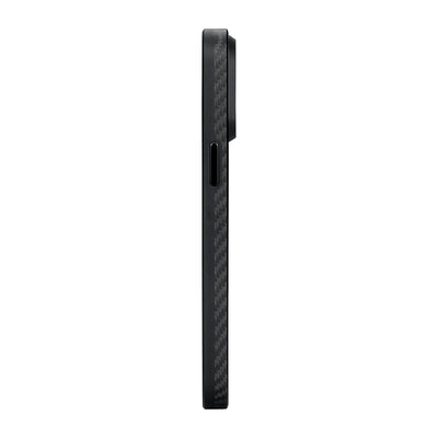 Apple iPhone 15 Pro Kılıf M-safe Şarj Özellikli 1500D Aramid Fiber Pitaka Military-Grade Classic Serisi Black-Grey Twill Kapak Siyah-Gri