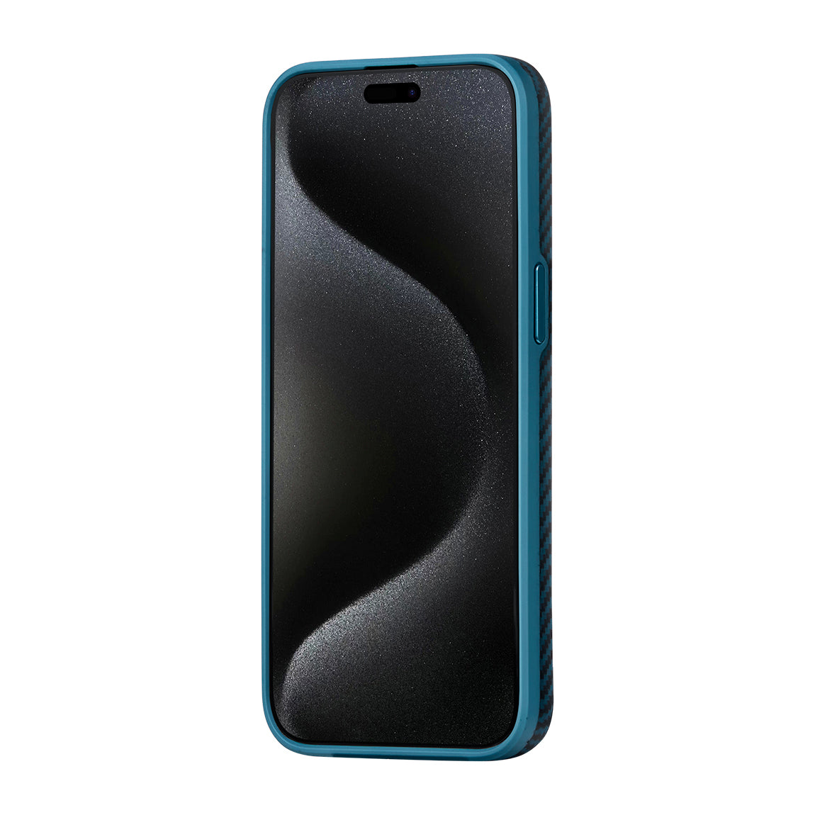 Apple iPhone 15 Pro Kılıf M-safe Şarj Özellikli 1500D Aramid Fiber Pitaka Military-Grade Classic Serisi Black-Grey Twill Kapak Siyah-Gri