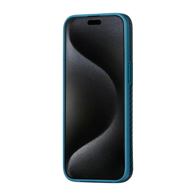 Apple iPhone 15 Pro Kılıf M-safe Şarj Özellikli 1500D Aramid Fiber Pitaka Military-Grade Classic Serisi Black-Grey Twill Kapak Siyah-Gri