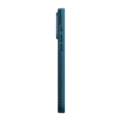 Apple iPhone 15 Pro Kılıf M-safe Şarj Özellikli 1500D Aramid Fiber Pitaka Military-Grade Classic Serisi Black-Grey Twill Kapak Siyah-Gri