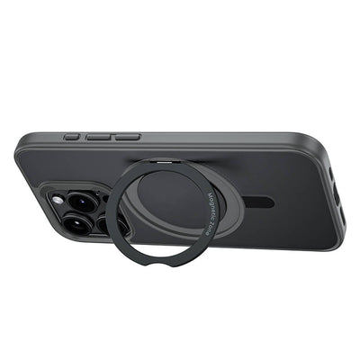 Apple iPhone 15 Pro Kılıf Magsafe Şarj Özellikli 360° Dönebilen Benks Pop Stand Kapak Gri