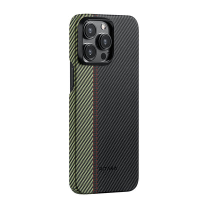 iPhone 15 Pro Kılıf M-safe Şarj Özellikli 600D Aramid Fiber Pitaka Tactile Woven Orchestra Serisi Overture Kılıf