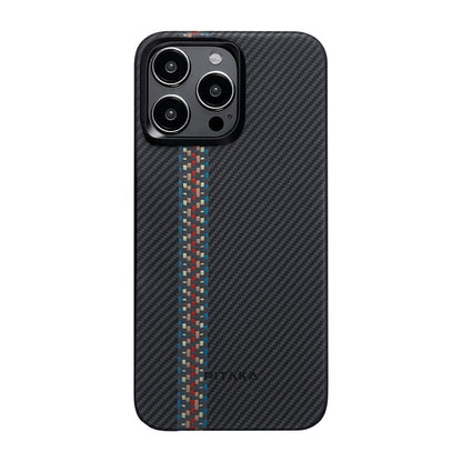 iPhone 15 Pro Kılıf M-safe Şarj Özellikli 600D Aramid Fiber Pitaka Tactile Woven Orchestra Serisi Rhapsody Kılıf