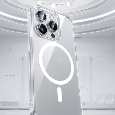 Apple iPhone 15 Pro Kılıf Magsafe Şarj Özellikli Airbagli Şeffaf Benks LucentPro Serisi Kapak Şeffaf