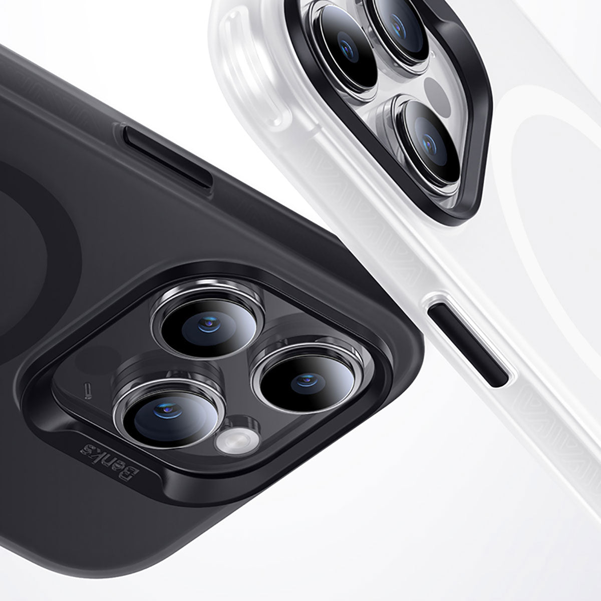 Apple iPhone 15 Pro Kılıf Magsafe Şarj Özellikli Benks Lucid Armor Kapak Beyaz