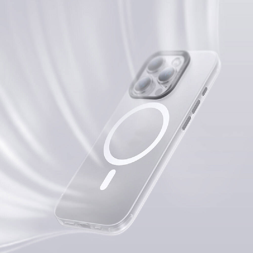 Apple iPhone 15 Pro Kılıf Magsafe Şarj Özellikli Benks Lucid Armor Kapak Gri