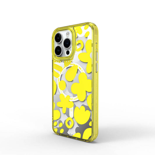 iPhone 15 Pro Kılıf M-safe Şarj Özellikli Boya Desenli Wiwu Fluorescent G Serisi Kılıf