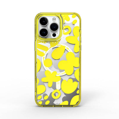 Apple iPhone 15 Pro Kılıf Magsafe Şarj Özellikli Boya Desenli Wiwu Fluorescent G Serisi Kapak Turuncu