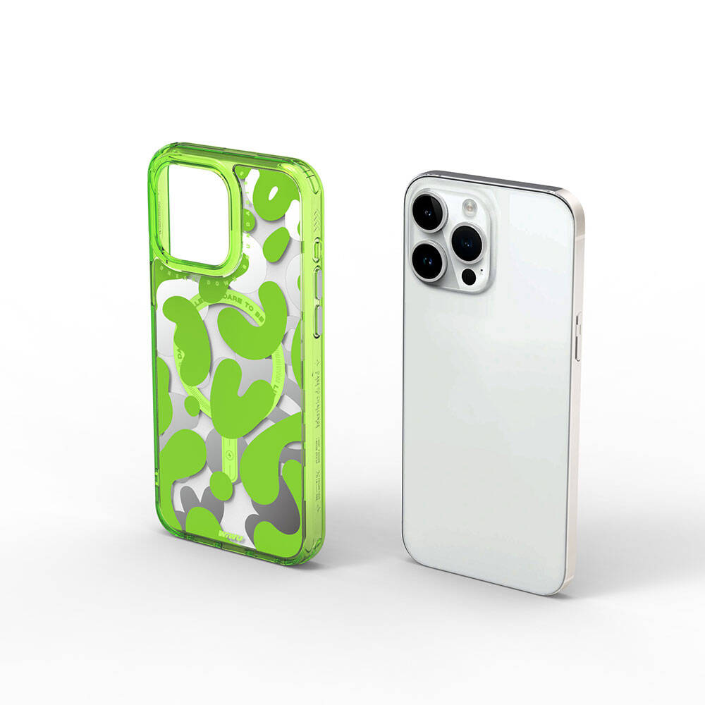 iPhone 15 Pro Kılıf M-safe Şarj Özellikli Boya Desenli Wiwu Fluorescent G Serisi Kılıf