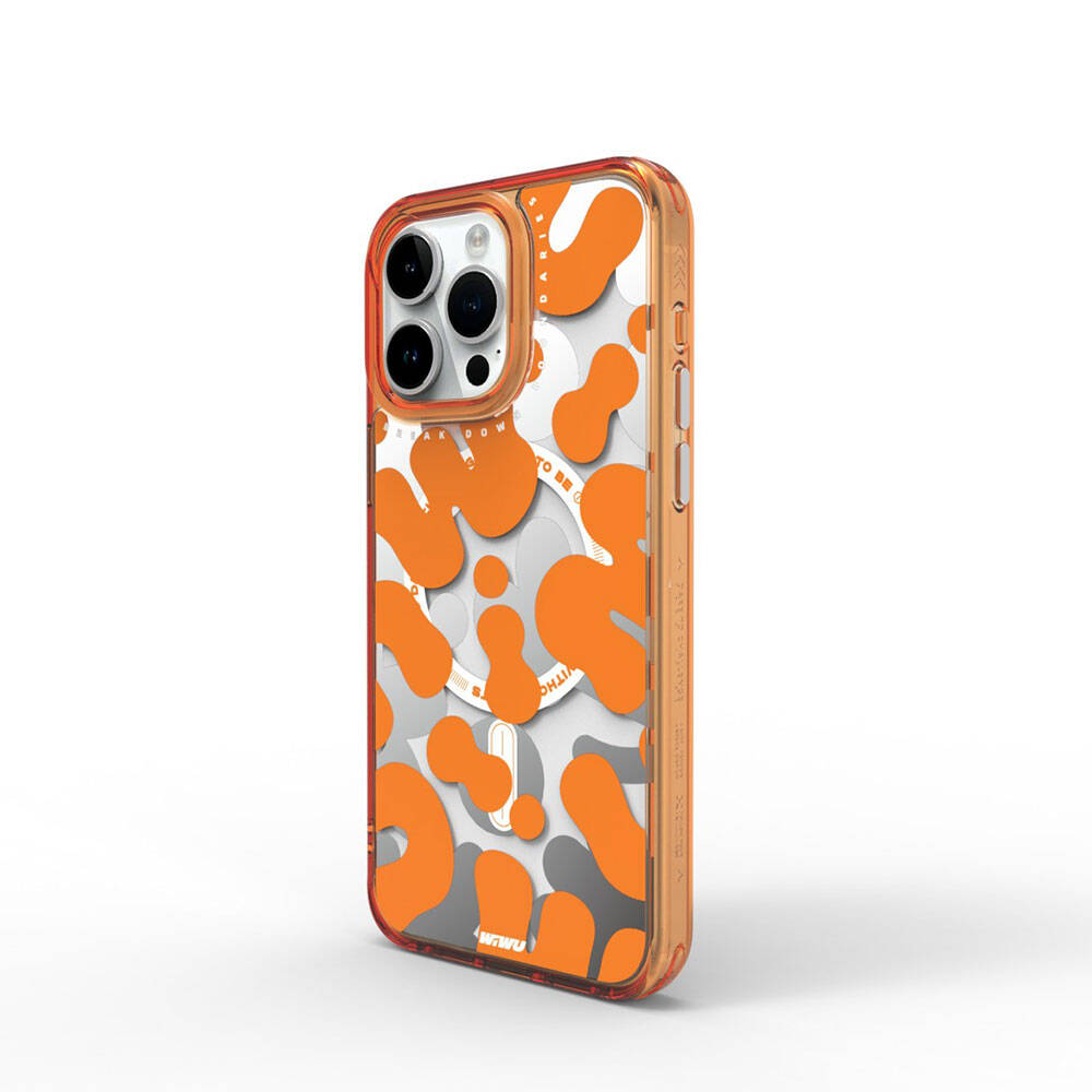iPhone 15 Pro Kılıf M-safe Şarj Özellikli Boya Desenli Wiwu Fluorescent G Serisi Kılıf