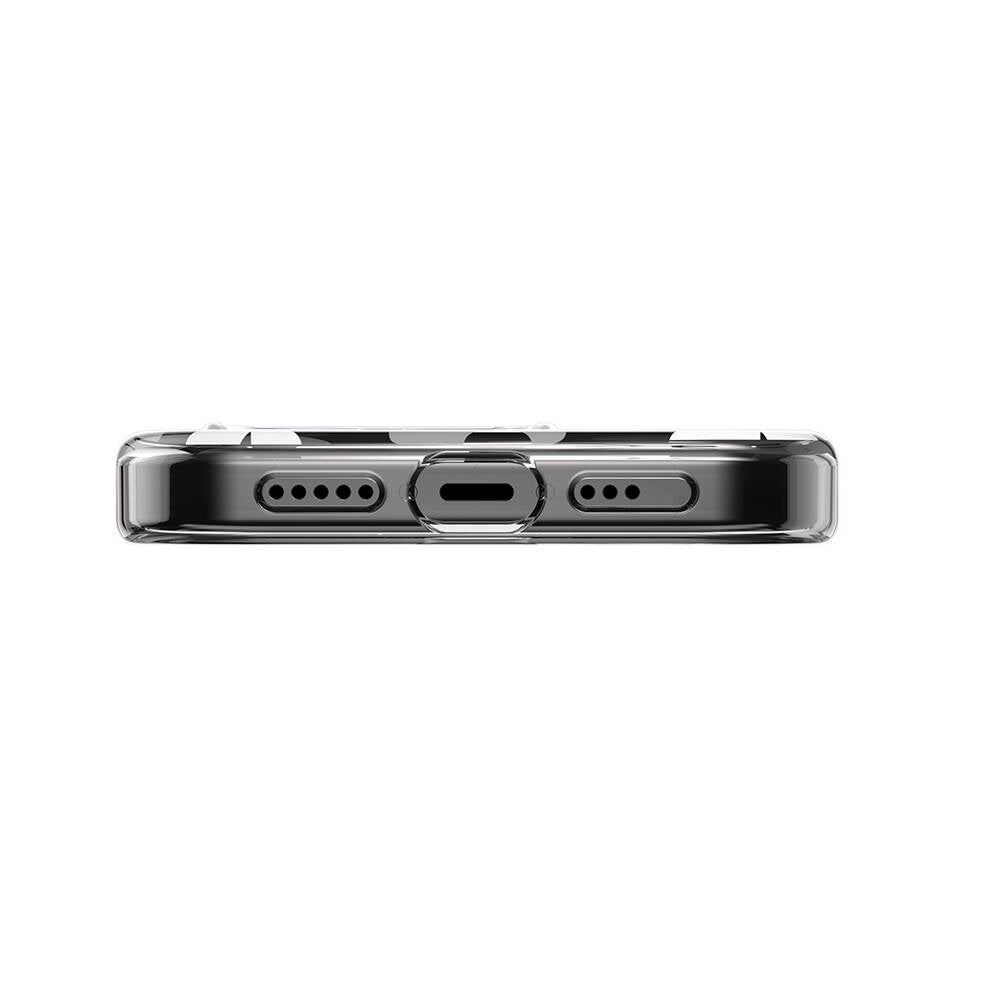 Apple iPhone 15 Pro Kılıf Magsafe Şarj Özellikli Çift IMD Baskılı Lisanslı Switcheasy Artist-M Fleur Kapak Gri