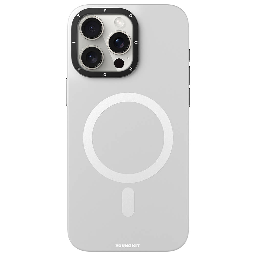 Apple iPhone 15 Pro Kılıf Magsafe Şarj Özellikli Çizilmeye ve Aşınmaya Dayanıklı Youngkit Velvet Serisi Kapak Siyah
