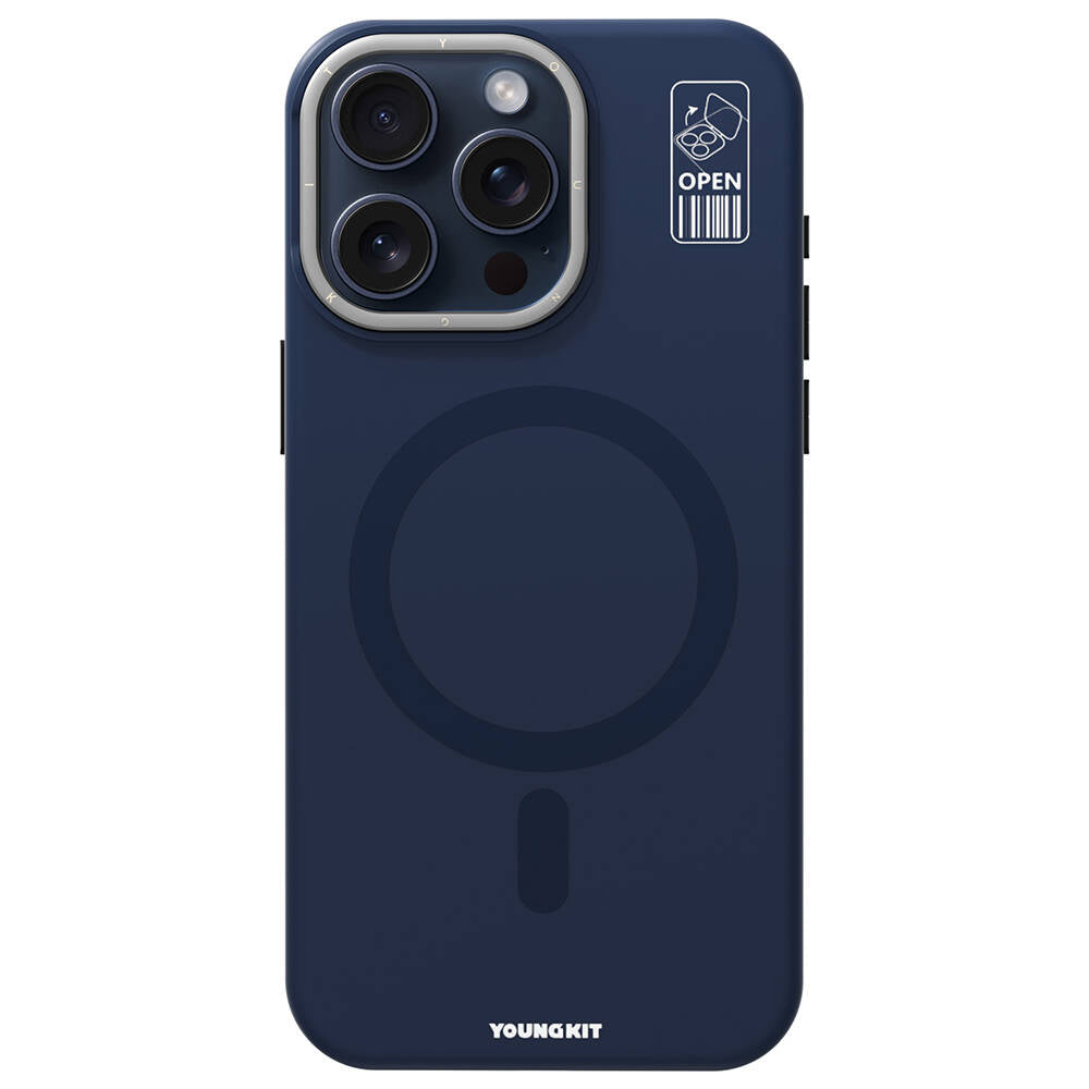 iPhone 15 Pro Kılıf M-safe Şarj Özellikli Kamera Standlı Youngkit Bitty Cream Kılıf