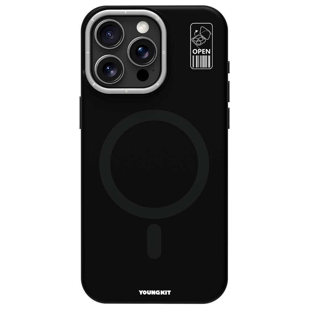 iPhone 15 Pro Kılıf M-safe Şarj Özellikli Kamera Standlı Youngkit Bitty Cream Kılıf