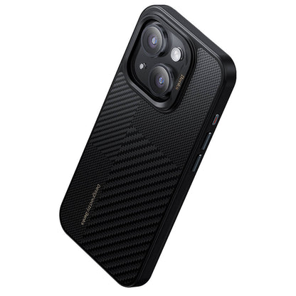 iPhone 15 Pro Kılıf M-safe Şarj Özellikli Karbon Fiber Benks Montage Hybrid ArmorPro Kevlar Kılıf