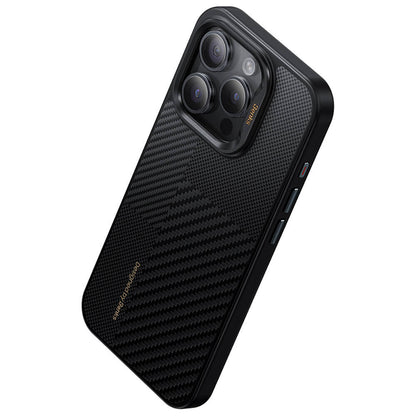iPhone 15 Pro Kılıf M-safe Şarj Özellikli Karbon Fiber Benks Montage Hybrid ArmorPro Kevlar Kılıf