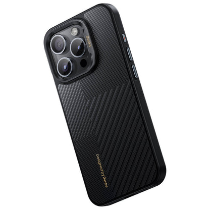 iPhone 15 Pro Kılıf M-safe Şarj Özellikli Karbon Fiber Benks Montage Hybrid ArmorPro Kevlar Kılıf