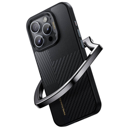 iPhone 15 Pro Kılıf M-safe Şarj Özellikli Karbon Fiber Benks Montage Hybrid ArmorPro Kevlar Kılıf