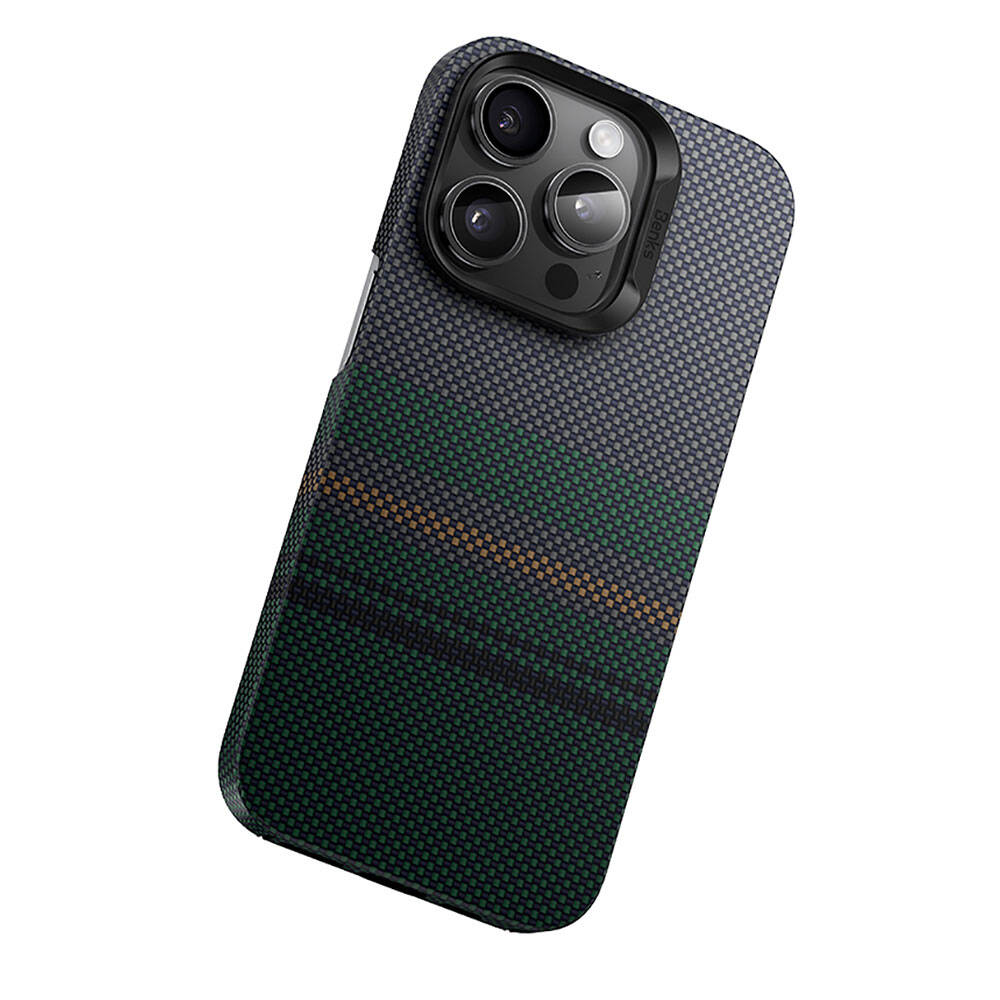 iPhone 15 Pro Kılıf M-safe Şarj Özellikli Karbon Fiber Tasarımlı Benks Aurora ArmorAir Kevlar Kılıf