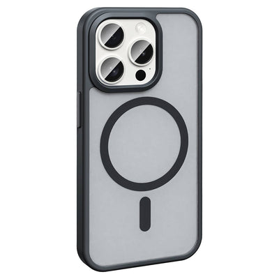 Apple iPhone 15 Pro Kılıf M-safe Şarj Özellikli Mat Arka Yüzey Zore Sio Kapak Lacivert