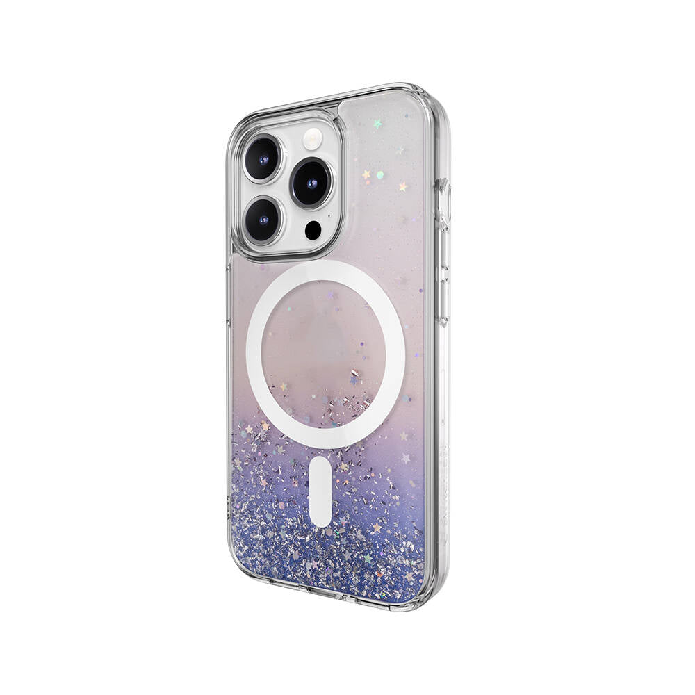 iPhone 15 Pro Kılıf M-safe Şarj Özellikli Parlayan Simli Şeffaf Lisanslı Switcheasy Starfield-M Kılıf