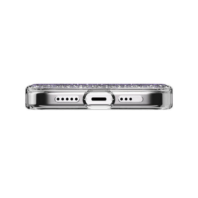 Apple iPhone 15 Pro Kılıf Magsafe Şarj Özellikli Parlayan Simli Şeffaf Lisanslı Switcheasy Starfield-M Kapak Mavi