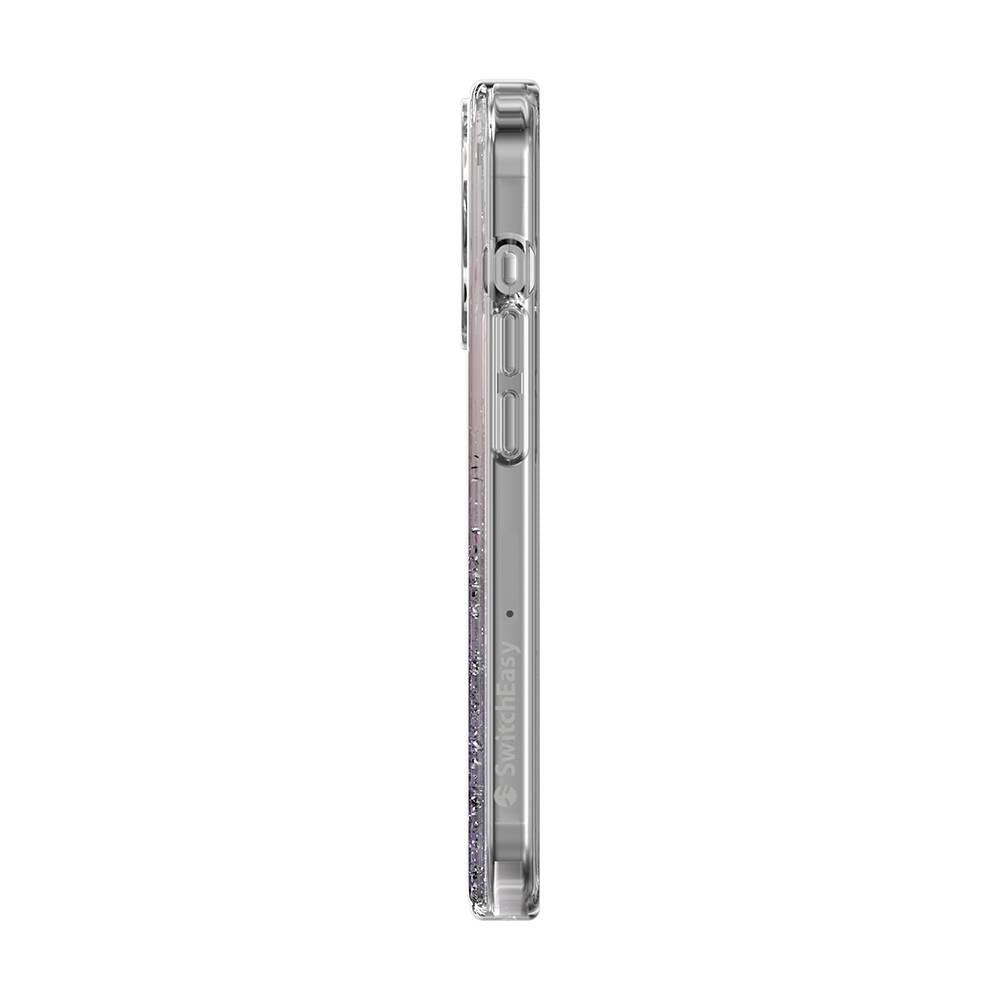 Apple iPhone 15 Pro Kılıf Magsafe Şarj Özellikli Parlayan Simli Şeffaf Lisanslı Switcheasy Starfield-M Kapak Mavi