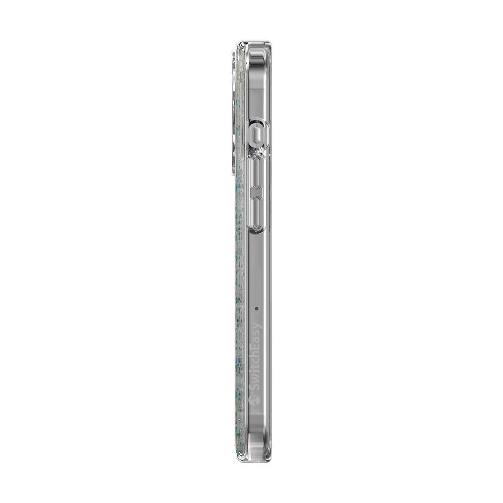Apple iPhone 15 Pro Kılıf Magsafe Şarj Özellikli Parlayan Simli Şeffaf Lisanslı Switcheasy Starfield-M Kapak Mavi