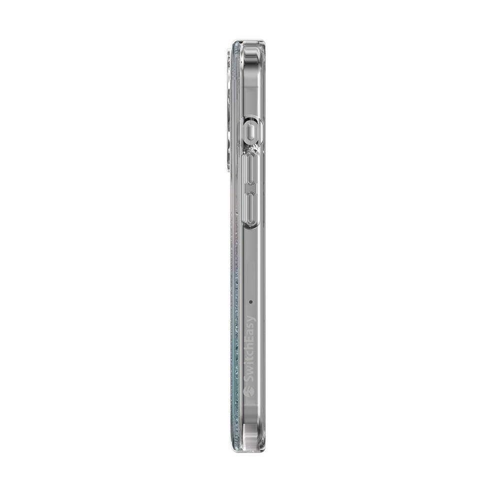 Apple iPhone 15 Pro Kılıf Magsafe Şarj Özellikli Parlayan Simli Şeffaf Lisanslı Switcheasy Starfield-M Kapak Mavi
