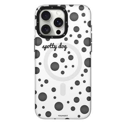 iPhone 15 Pro Kılıf M-safe Şarj Özellikli Polka Dot Desenli Youngkit Spots Serisi Kılıf