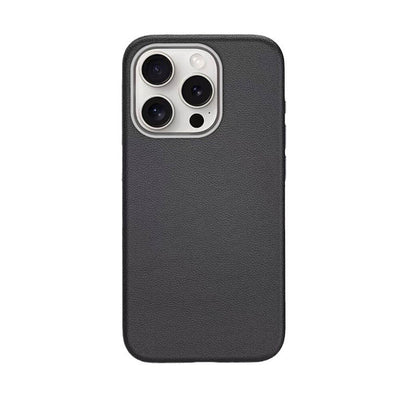 Apple iPhone 15 Pro Kılıf M-safe Şarj Özellikli PU Deri Zore Adora Kapak Siyah