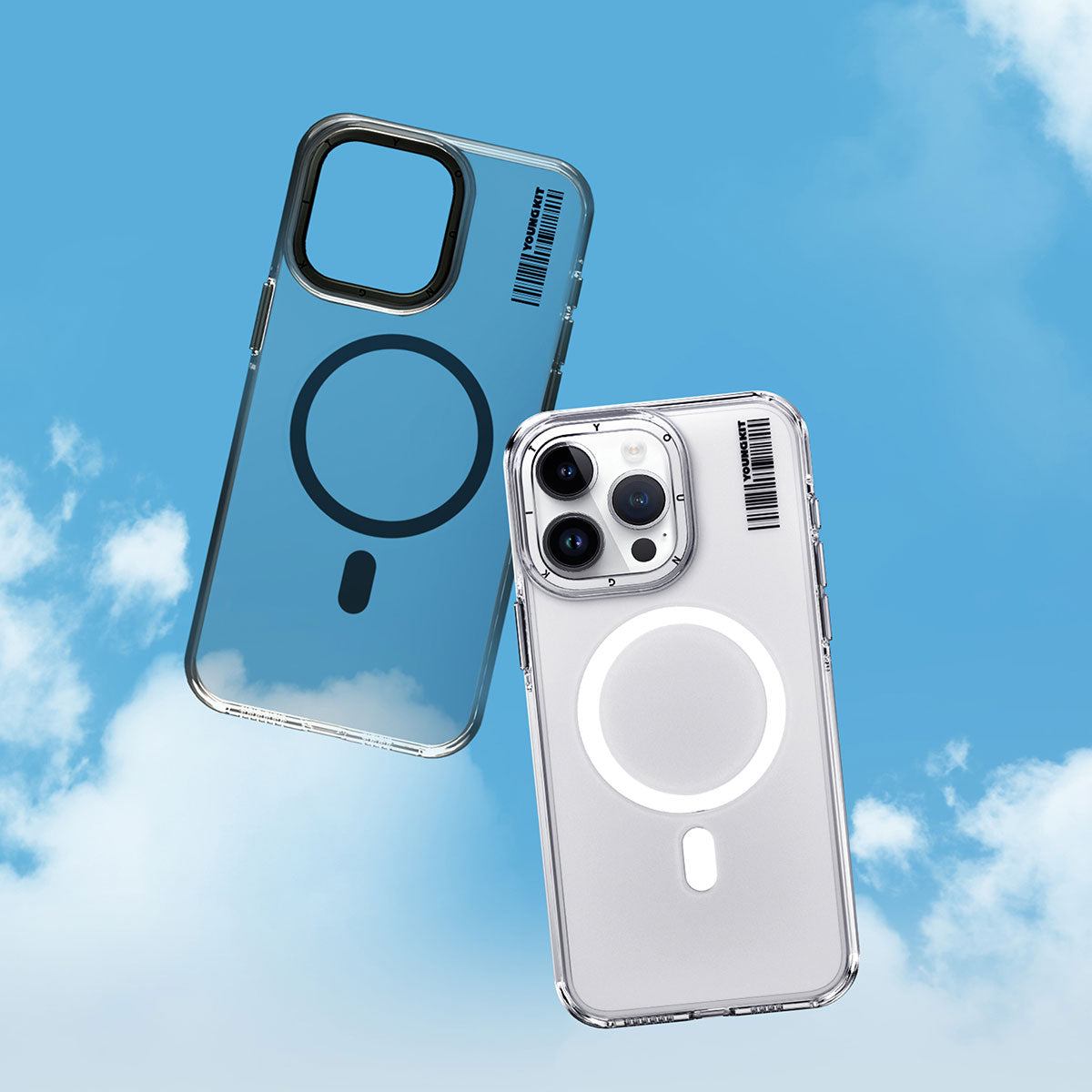 iPhone 15 Pro Kılıf M-safe Şarj Özellikli Şeffaf Youngkit Crystal Shield Serisi Kılıf