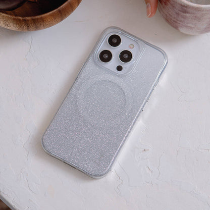 iPhone 15 Pro Kılıf M-safe Şarj Özellikli Simli Arka Yüzey Coehl Lumino Kılıf