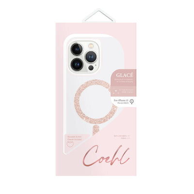 Apple iPhone 15 Pro Kılıf Magsafe Şarj Özellikli Simli Magnetik Coehl Glace Kapak Rose Gold