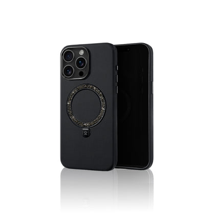 iPhone 15 Pro Kılıf M-safe Şarj Özellikli Standlı Suni Deri Tasarımlı Pynana Dancing Circle Serisi Kılıf