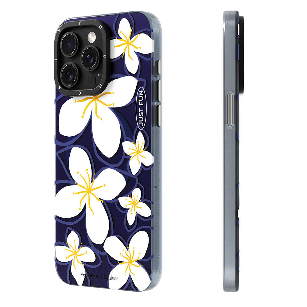 Apple iPhone 15 Pro Kılıf Magsafe Şarj Özellikli Sunshine Tasarımlı Youngkit Smile Serisi Kapak Lacivert