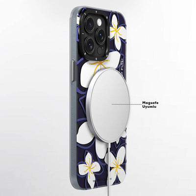 Apple iPhone 15 Pro Kılıf Magsafe Şarj Özellikli Sunshine Tasarımlı Youngkit Smile Serisi Kapak Lacivert