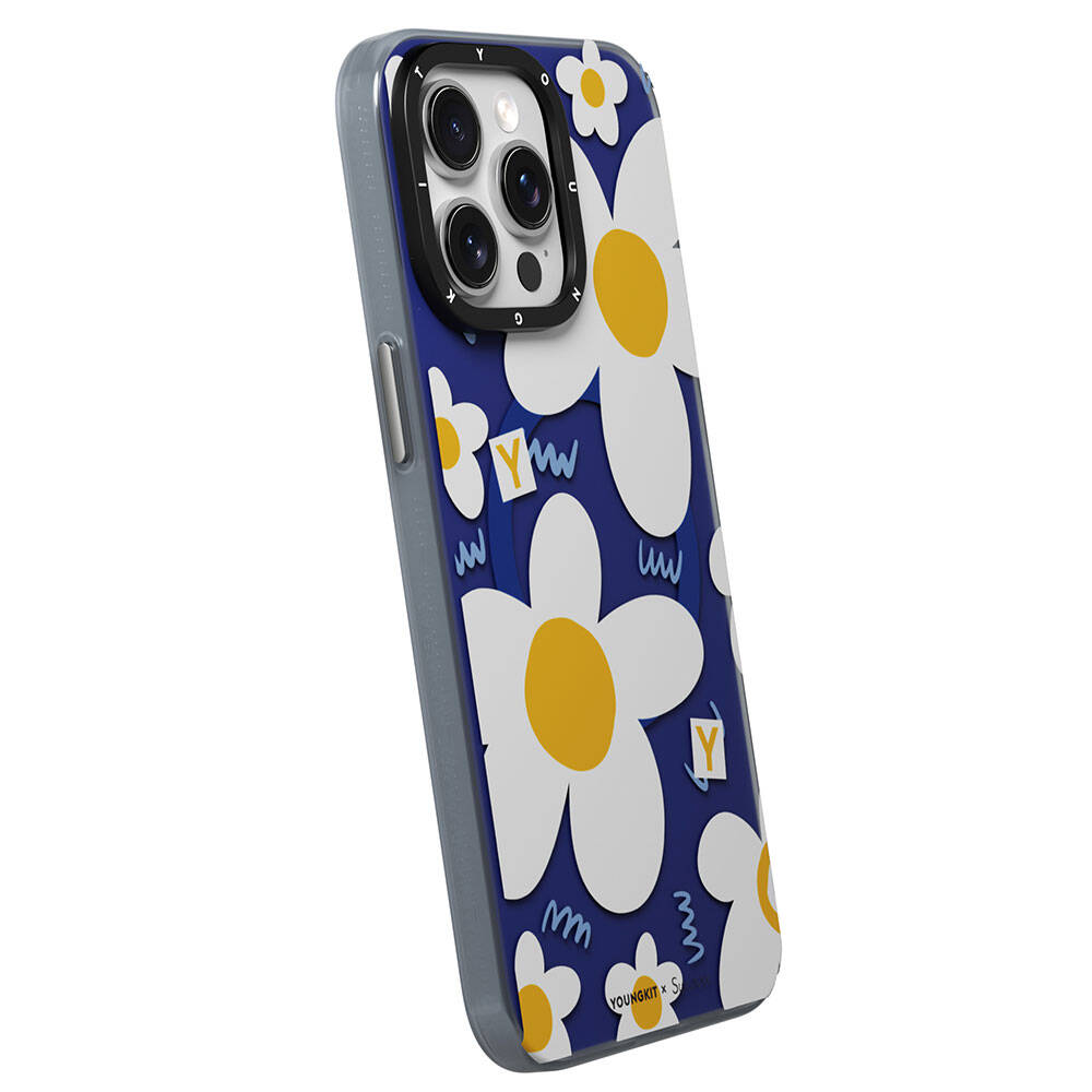 Apple iPhone 15 Pro Kılıf Magsafe Şarj Özellikli Sunshine Tasarımlı Youngkit Spring Breeze Serisi Kapak Beyaz