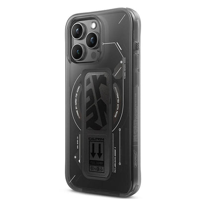 iPhone 15 Pro Kılıf M-safe Şarj Özellikli Teknoloji Desenli Standlı Skinarma Helio Kılıf